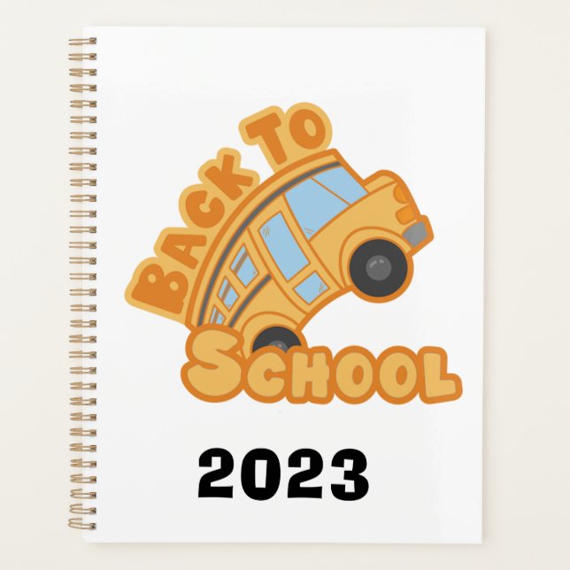 Schulbus zurück zum Schuldesign 2023 Planer (Vorderseite)