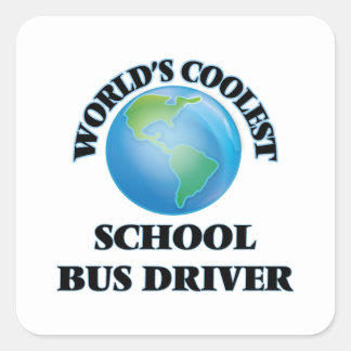 Schulbusfahrer der Welt Quadratischer Aufkleber