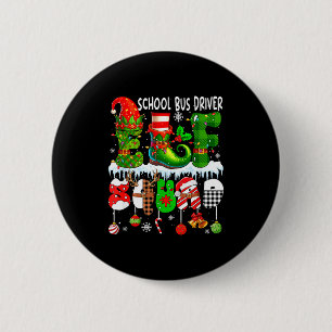 Schulbusfahrer-Elf-Squad Weihnachten Bunter Elf-Hu Button