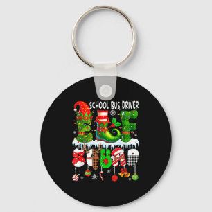 Schulbusfahrer-Elf-Squad Xmas Bunter Elf Hut Schlüsselanhänger