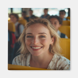 Schulbusfahrer-Foto anpassen Magnet