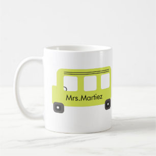 Schulbusfahrer Gelber Bus Lehrer Kaffeetasse
