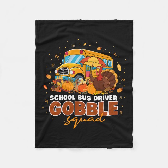 Schulbusfahrer Goble Squad Erntedank Fall P Fleecedecke (Vorderseite)