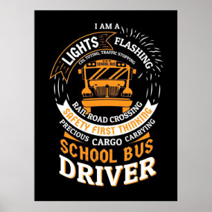 Schulbusfahrer leuchten blinkend poster