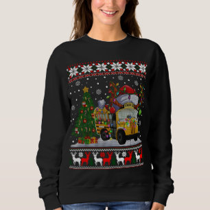 Schulbusfahrer Rentier Weihnachtsmannmütze Ugly Ch Sweatshirt