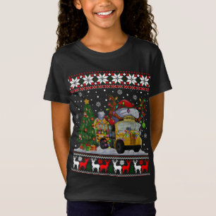 Schulbusfahrer Rentier Weihnachtsmannmütze Ugly Ch T-Shirt