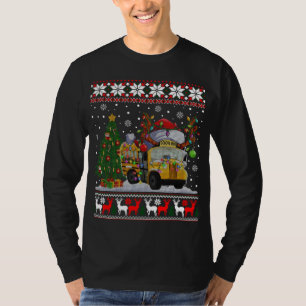 Schulbusfahrer Rentier Weihnachtsmannmütze Ugly Ch T-Shirt
