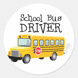 Schulbusfahrer Runder Aufkleber