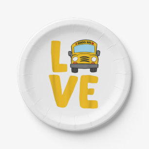 Schulbusfahrer Schulbus Schulbus Busfahrer Busfahr Pappteller