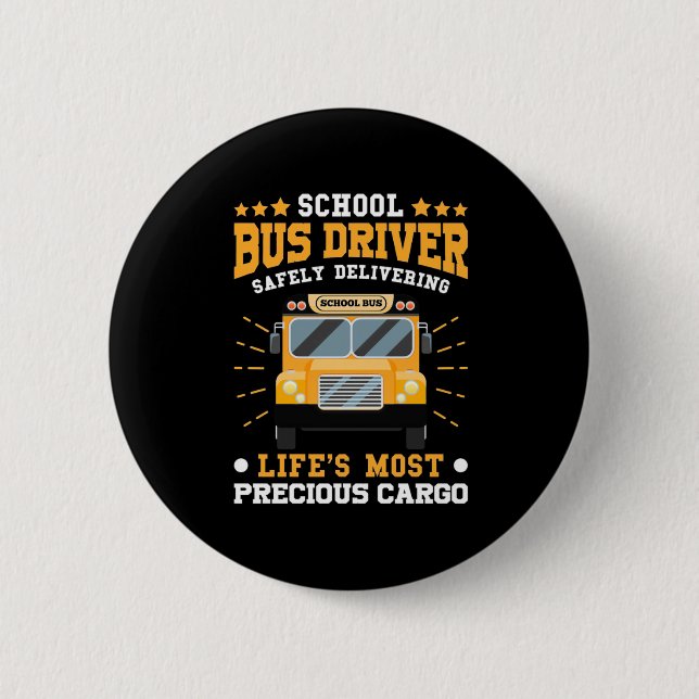 Schulbusfahrer sicher liefern button (Vorderseite)