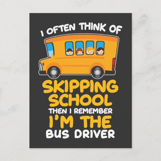 Schulbusfahrer Spaß Geschenk Busfahrer Komiker Postkarte (Vorderseite)