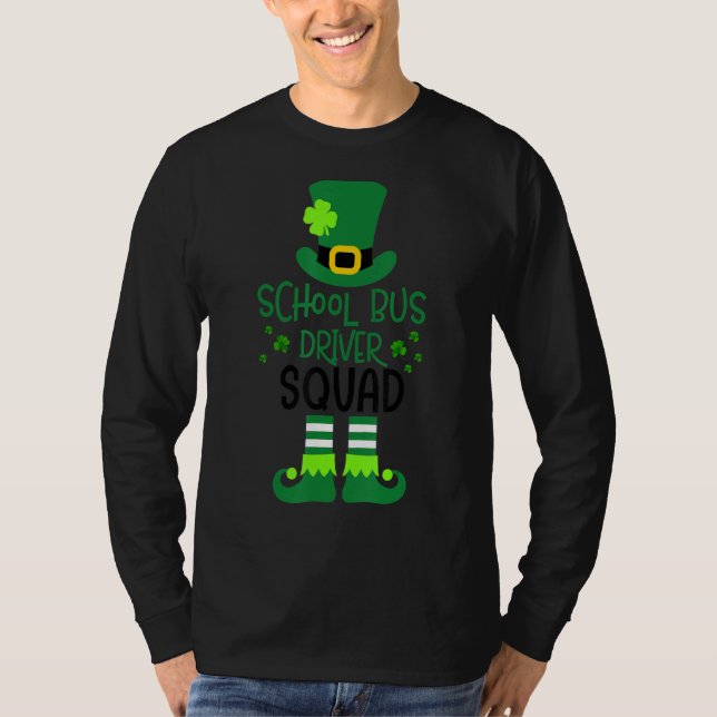 Schulbusfahrer Squad St Patricks Day Funny Lepr T-Shirt (Vorderseite)
