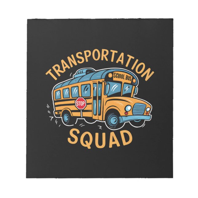 Schulbusfahrer-Transport-Team Notizblock (Vorderseite)