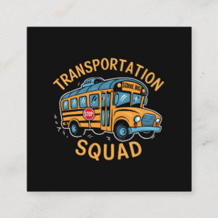 Schulbusfahrer-Transport-Team Quadratische Visitenkarte