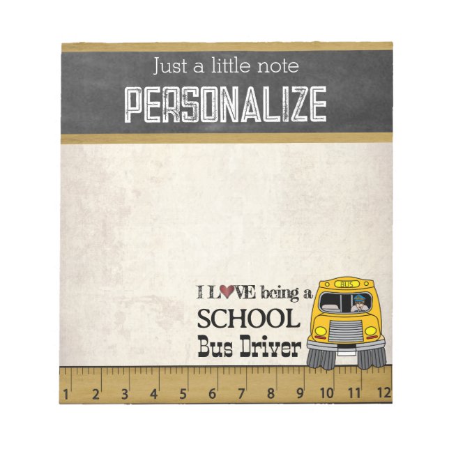 Schulbusfahrer | Vintag Style Notepad Notizblock (Vorderseite)