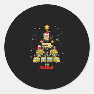Schulbusfahrer Weihnachtsbaum-Geschenk Runder Aufkleber