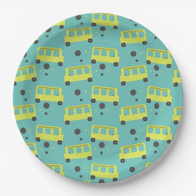 Schulbusfahrer Yellow Confetti Lehrer Pappteller (Vorderseite)
