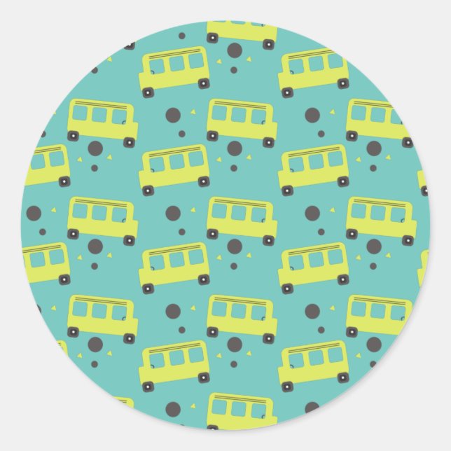 Schulbusfahrer Yellow Confetti Lehrer Runder Aufkleber (Vorderseite)