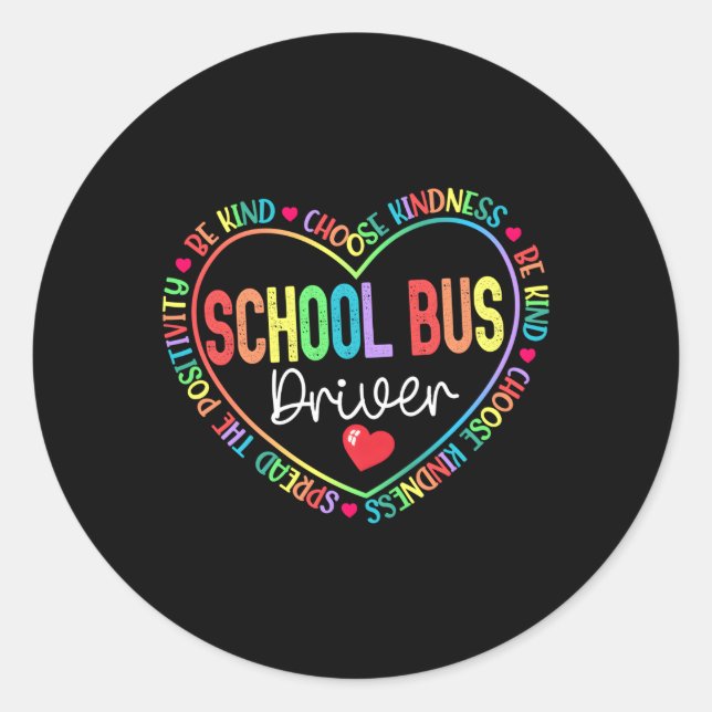 Schulbusfahrerhilfe für den Schulabbruch Runder Aufkleber (Vorderseite)