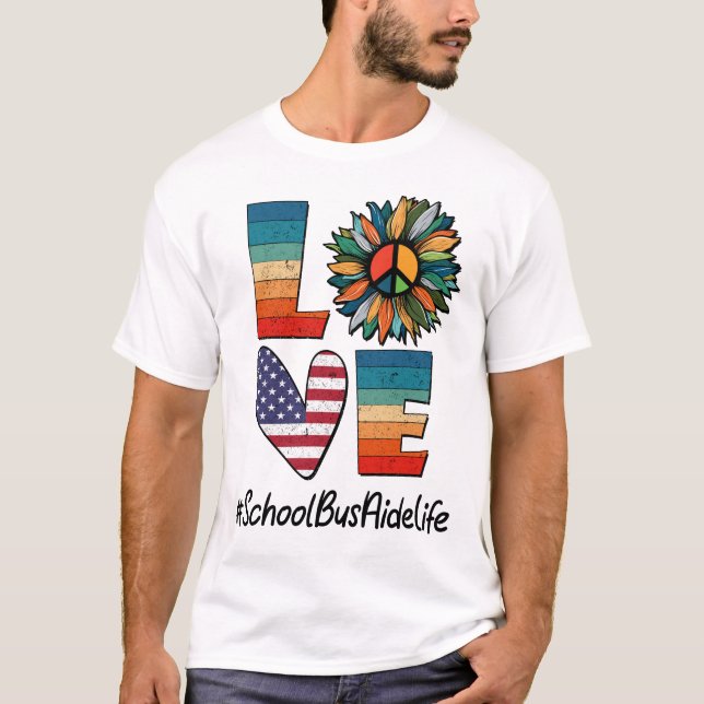 Schulbushilfe für die Liebe des Friedens T-Shirt (Vorderseite)