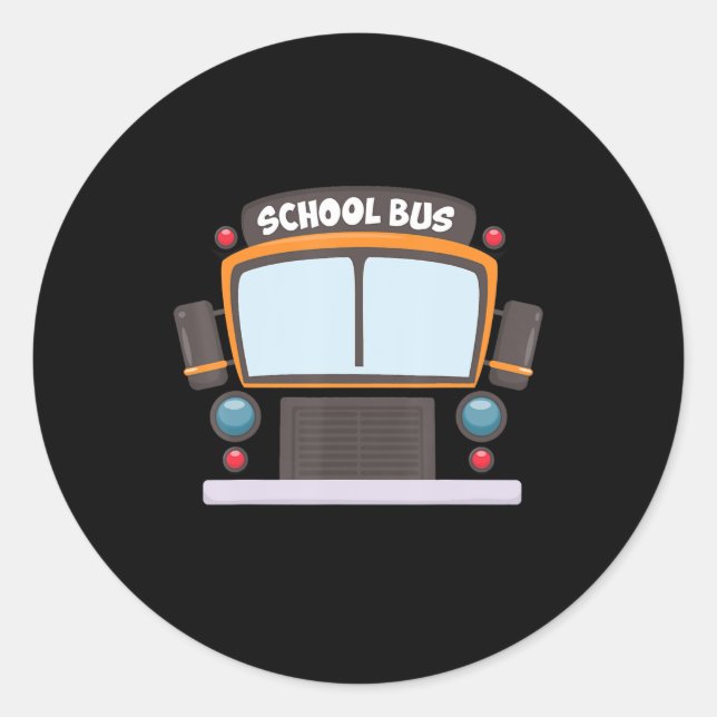Schulbuskostüme Jungs Mädchen Halloween-Busfahrt Runder Aufkleber (Vorderseite)