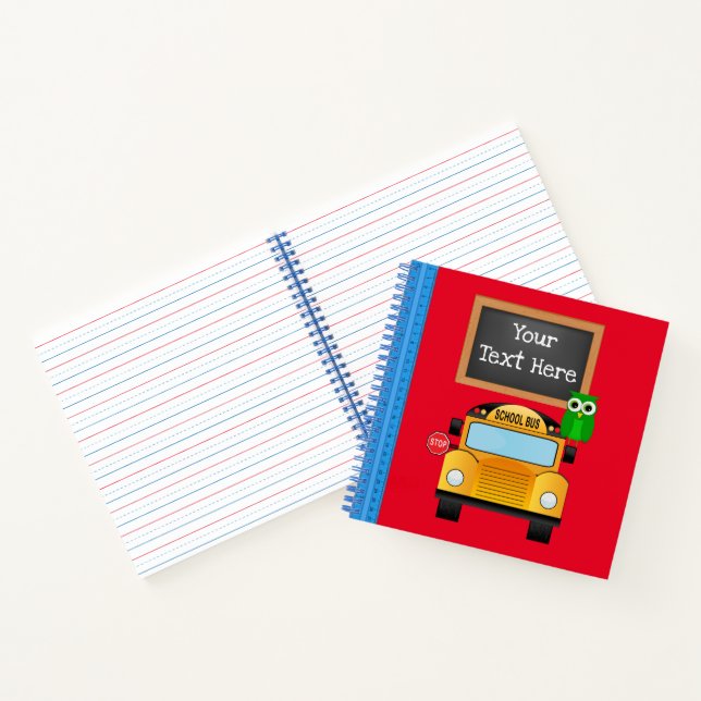 Schulbusse und Schwenklappen-Notebook Notizbuch (Innenseite)
