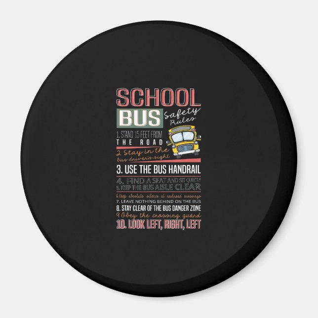 Schulbussicherheitsvorschriften T , Schulbusfahrer Magnet (Vorne)