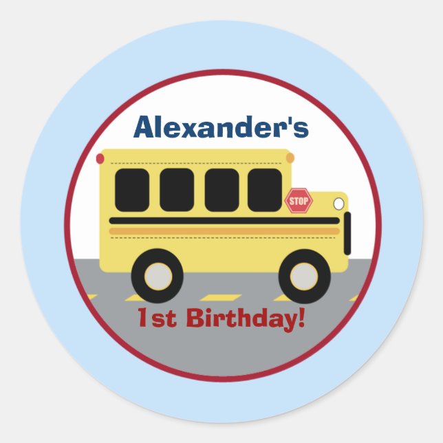 Schulbusstadt Rund Custom Gevor Sticker (Vorderseite)