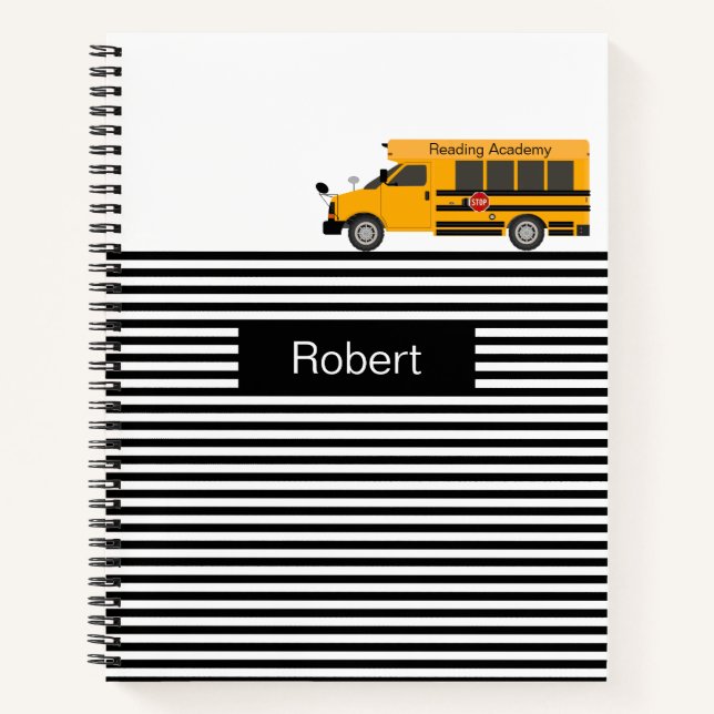 Schulbusstreifen Design Custom School Notebook Notizbuch (Vorderseite)