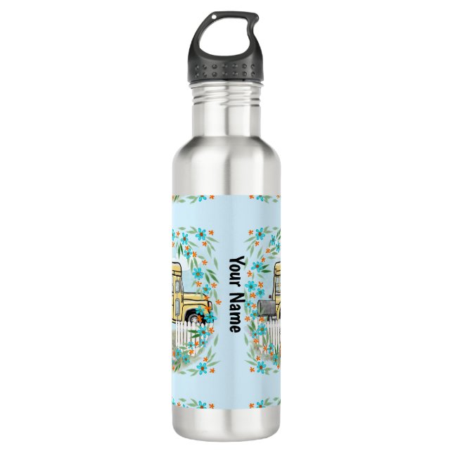 Schulbustag Edelstahlflasche (Vorderseite)