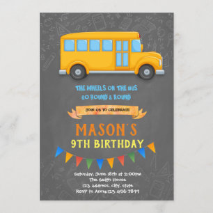 Schulbustheater Geburtstagsparty Einladung