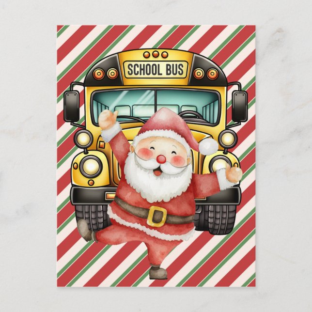 Schulbusweihnacht für Fahrerkarte Postkarte (Vorderseite)