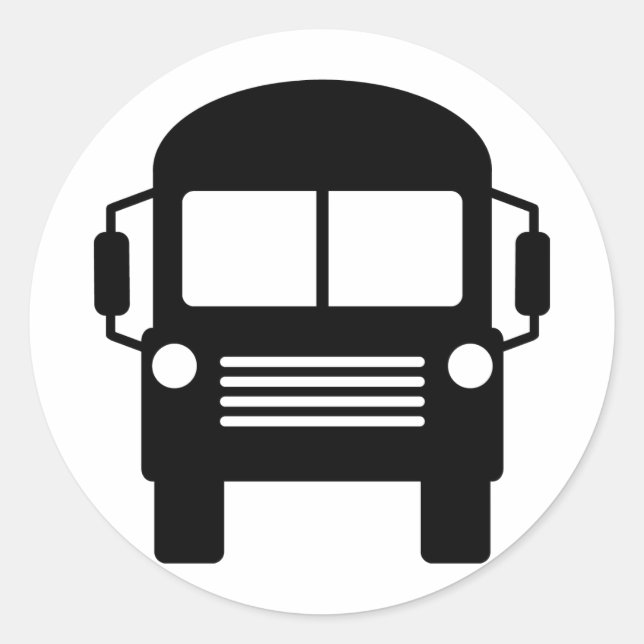 Schulbuszeichen Runder Aufkleber (Vorderseite)