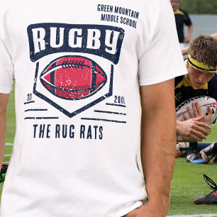 Schulclub-Team-League-Name Jahr Rugby  T-Shirt