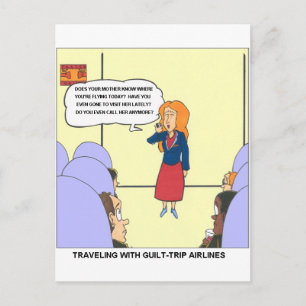 Schuld Reise Fluglinie Lustige Cartoon Geschenke & Postkarte