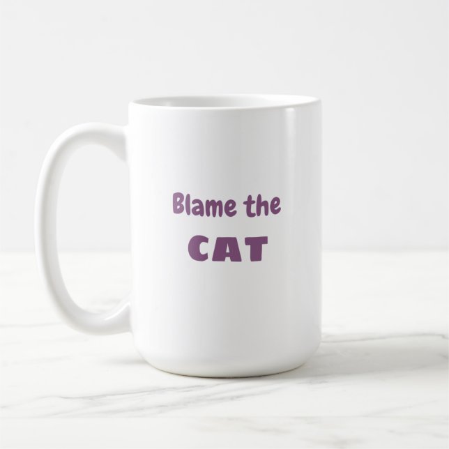 "Schuld the CAT" Feline Entschuldigung Funny Kaffeetasse (Links)