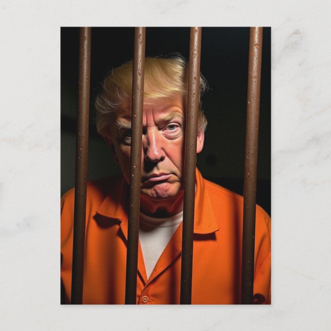 Schuld Trump sitzt in Gefängnisstraßen Postkarte (Vorderseite)
