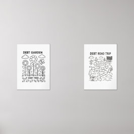 Schulden Garden Payoff Tracker-Farbblatt Bilderwand Sets