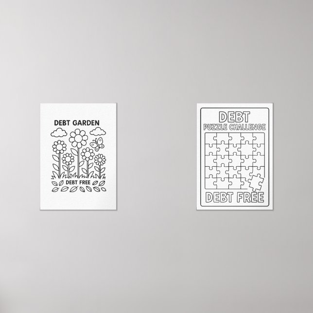 Schulden Garden & Puzzle Payoff Tracker Bilderwand Sets (Vorderseite)