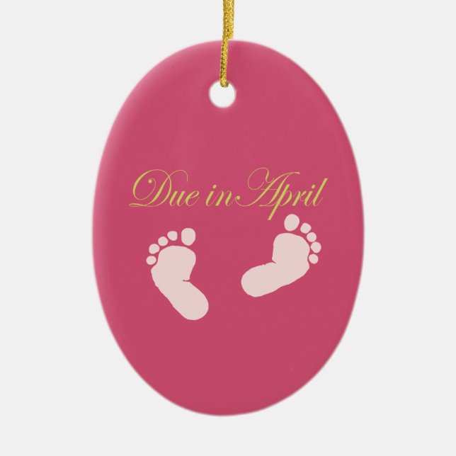 Schulden-im April Baby-Fuß-Entwurf Keramik Ornament (Vorne)