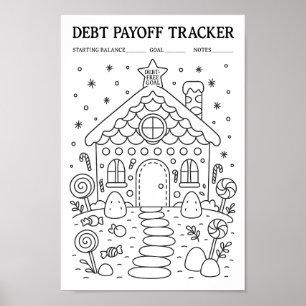 Schulden Payoff Gingerbread House Tracker Poster