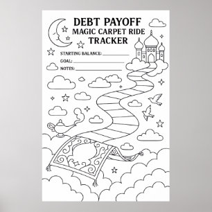 Schulden Payoff Magic Teppich Reißspur Farbe Poster