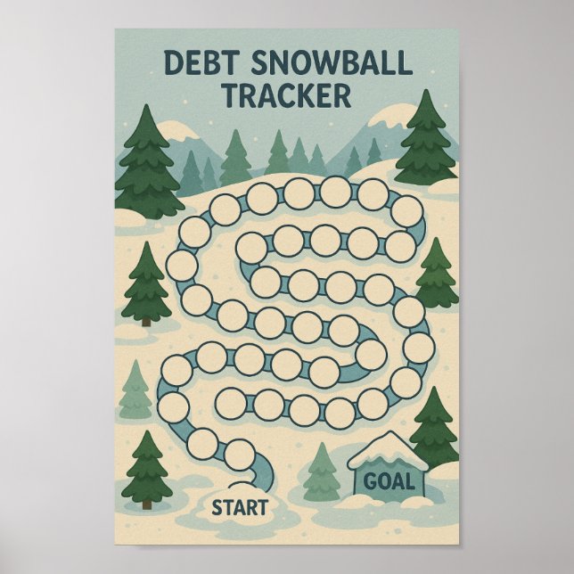Schulden Snowball Tracker Poster (Vorne)