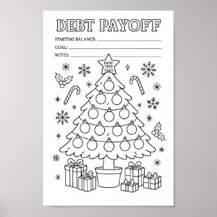 Schulden-Weihnachtsbaum-Schmuck-Tilgungs-Tracker Poster