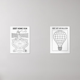 Schulden Zuhause Run Payoff Tracker und Hot Air Ba Bilderwand Sets