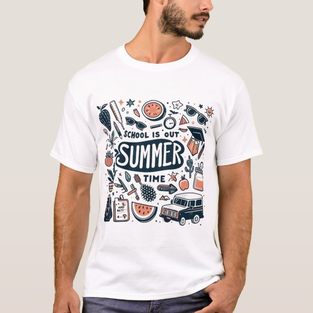 Schule aus - Sommer, Spaß und Ferien T-Shirt (Vorderseite)