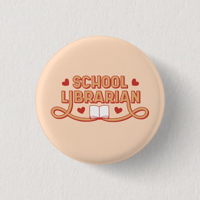 Schule Bibliothekarisch Button (Vorderseite)