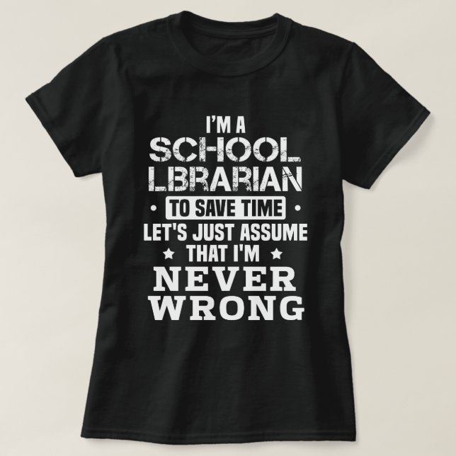 Schule Bibliothekarisch T-Shirt (Design vorne)