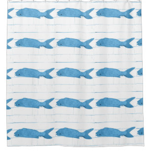 Schule der blauen Fische Duschvorhang