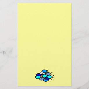 Schule der christlichen Fisch-Symbole - Blau - Briefpapier